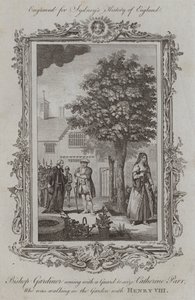 Bisschop Gardiner Komt met een Wacht om Catherine Parr te Arresteren, die in de Tuin met Hendrik VIII Wandelt