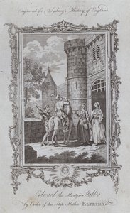 Edward de Martelaar Gestoken in Opdracht van zijn Stiefmoeder Elfrida door Samuel (after) Wale