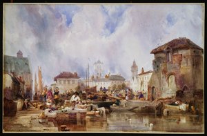 De markt op de kade, Brugge