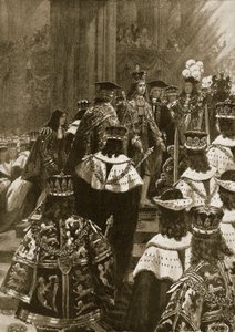 De intronisatie bij de kroning van George I, 20 oktober 1714, uit 
