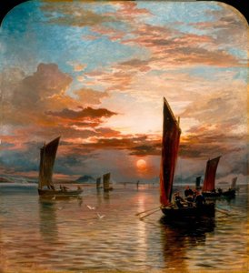 Zonsondergang over de Forth door Samuel Bough