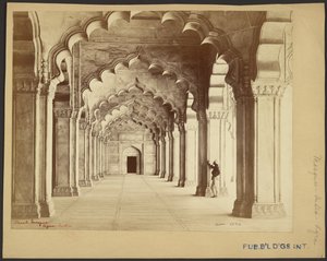 Parelmoskee, Agra, India door Samuel Bourne