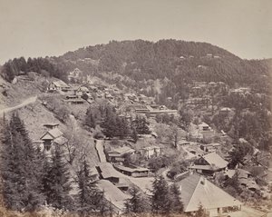 Shimla. Huizen van Europese bewoners, uitzicht naar het oosten door Samuel Bourne