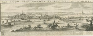 Lichfield - Zuidwest Prospect: gravure