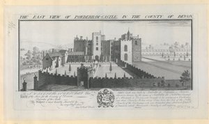 Het oostaanzicht van Powderham Castle in het graafschap Devon door Samuel Buck