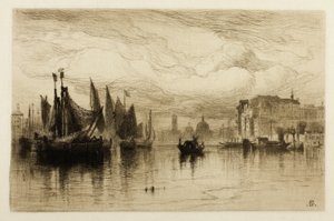 Een bewolkte dag in Venetië door Samuel Colman