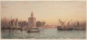 De haven van Sevilla door Samuel Colman