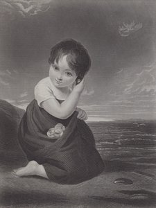 Een boodschap uit de zee (gravure) door Samuel Cousins
