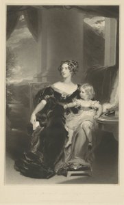 Portret van Harriet, Gravin Gower, en haar dochter door Samuel Cousins