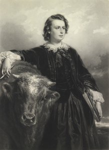 Rosa Bonheur op vierendertigjarige leeftijd (mezzotint) door Samuel Cousins