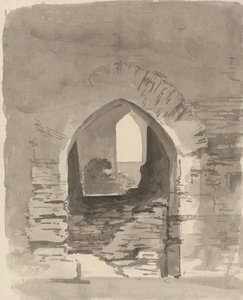 Een Gebogen Ingang naar een Verwoest Gebouw door Samuel Davis