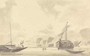Boten op de Hooghly-rivier