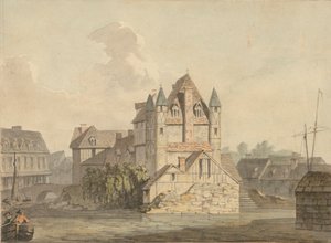 Het einde van de verwoeste brug in Rouen door Samuel Davis
