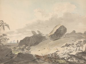 De zeven pagodes, Mamallapuram door Samuel Davis
