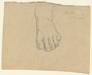 Studie voor het Oordeel van Jupiter (Apollo, linkervoet)