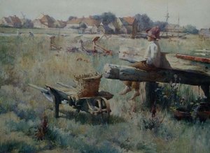 Zomertijd, Walberswick, Suffolk door Samuel Henry William Llewelyn