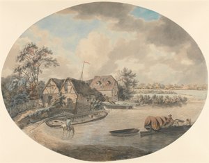 Molen aan de Avon, Pershore, Worcestershire door Samuel Hieronymus Grimm
