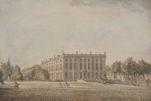 Uitzicht op Wingerworth Hall, Derbyshire door Samuel Hieronymus Grimm