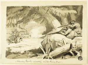 Siberische Ballingen die Wilde Rendieren Schieten (recto); Schelp (verso) door Samuel Howett