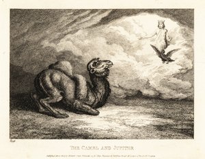 Een kameel smeekt Jupiter om hoorns. 1811 (ets)