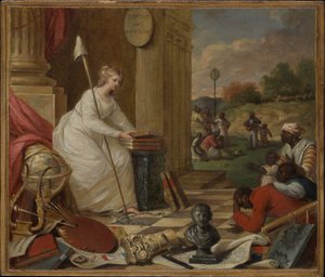 Studie voor Vrijheid die de Kunsten en Wetenschappen toont, of Het Genie van Amerika dat de Emancipatie van de Zwarten aanmoedigt, ca. 1791-92