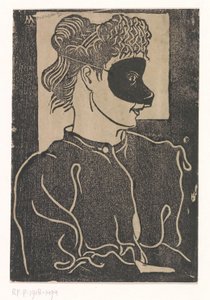 Gemaskerde vrouw door Samuel Jessurun de Mesquita (signed by artist)