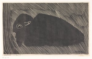 Liggende bizon door Samuel Jessurun de Mesquita (signed by artist)