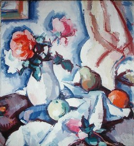Rozen in een Witte Vaas door Samuel John Peploe