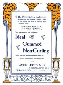 Samuel Jones & Co. - Ideale Gommen Niet-Krullende Advertentie, 1919