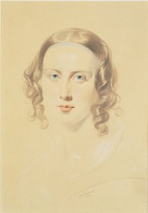 Vroeg portret van Catherine Dickens, 1838 door Samuel Laurence
