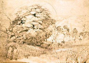 Een pad door een korenveld, ca. 1832-33 door Samuel Palmer