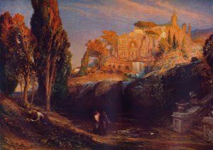 Emily en Valancourt bij het Kasteel Le Blanc: Lady Foix Hoort van Dr Foix, Mysteries of Udulpho door Samuel Palmer