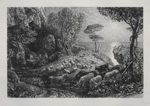Moeris en Galatea door Samuel Palmer