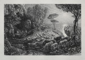Moeris en Galatea, 1883 door Samuel Palmer