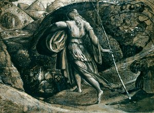 Ruth keert terug van het aren lezen door Samuel Palmer