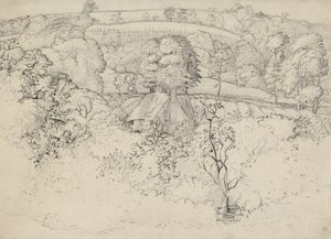 De primitieve cottage, Shoreham door Samuel Palmer