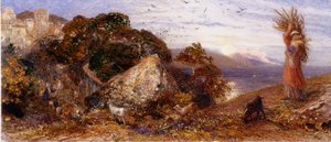 De opkomende maan door Samuel Palmer