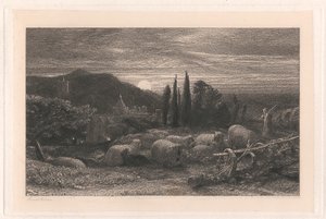 De opkomende maan door Samuel Palmer