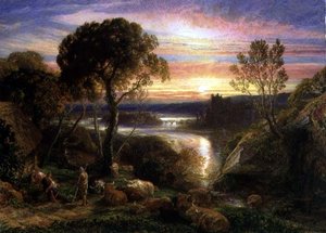 Tityrus hersteld in zijn erfgoed, 1877 door Samuel Palmer
