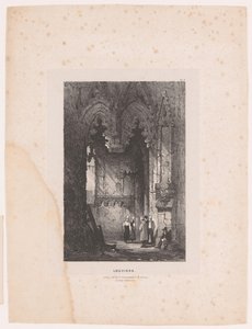 Interieur van een kerk in Louviers door Samuel Prout (attributed to)