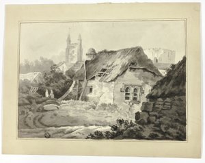 Huisjes en torenspitsen door Samuel Prout