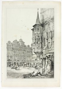 Stadhuis, Praag door Samuel Prout