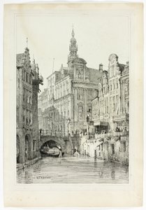 Hotel de Ville, Utrecht, uit Facsimiles van Schetsen gemaakt in Vlaanderen en Duitsland door Samuel Prout