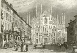 Kathedraal van Milaan door Samuel Prout