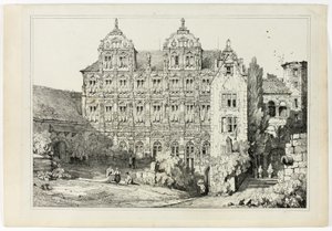 Deel van het kasteel in Heidelberg door Samuel Prout