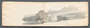Schetsboek: Eildon Hills door Samuel Prout
