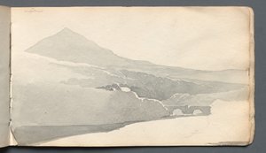 Schetsboek: "Berglandschap met brug" door Samuel Prout
