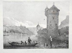 St. Goar en Rheinfels door Samuel Prout