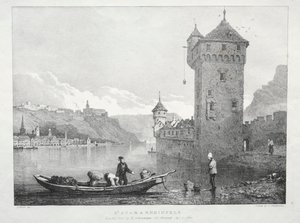 St. Goar en Rheinfels door Samuel Prout