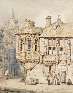 Straatscene in Rouen, begin 19e eeuw door Samuel Prout